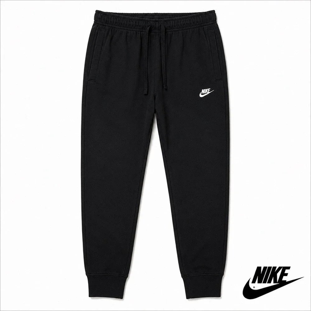 Nike Sportswear Club Jersey Joggers Mens L Black BV2762-010 Cotton Sweatpants